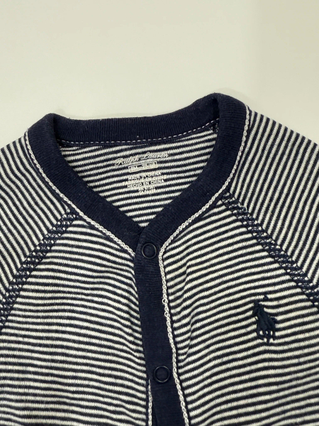 Striped Cotton Footed Coverall image 1 of 0
