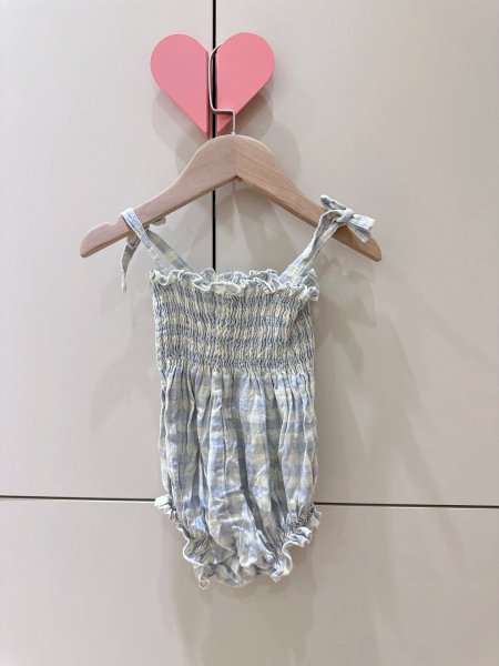 藍色格紋綁包屁褲 image 1 of 0