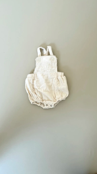 棉質刺繡吊帶褲 image 1 of 0