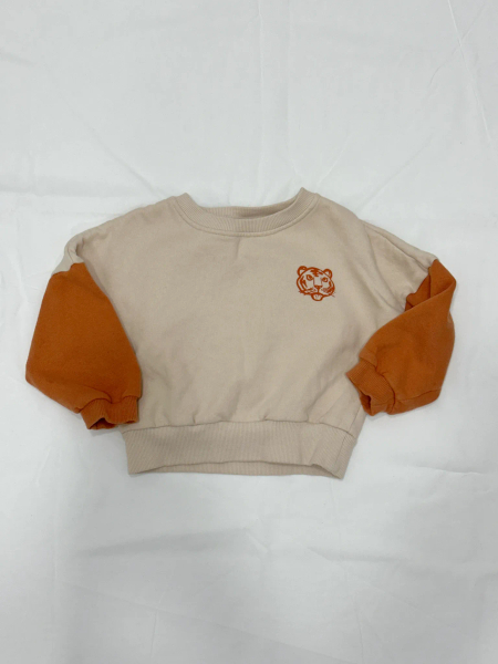 Two-tone organic cotton sweatshirt greige image 1 of 0