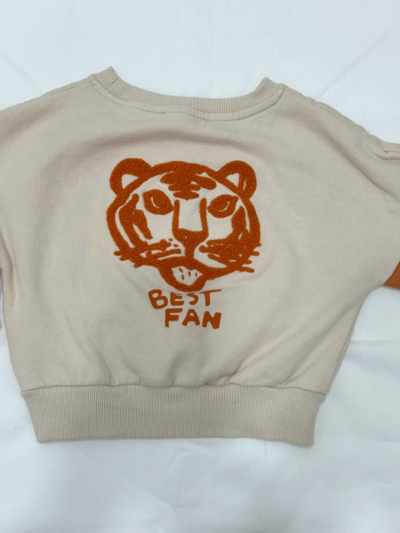Two-tone organic cotton sweatshirt greige image 1 of 0