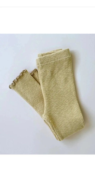 Pippi+Lotta 羅紋莫代爾棉捲邊 leggings-黃色 image 1 of 0