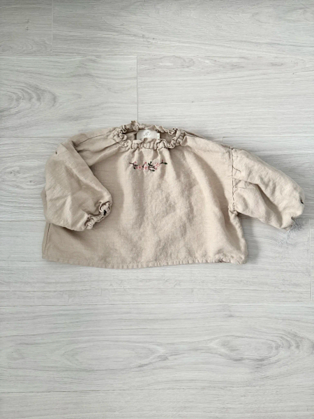Sand Parachute Linen Tunic exclusive embroidery cherry bloosom image 1 of 0