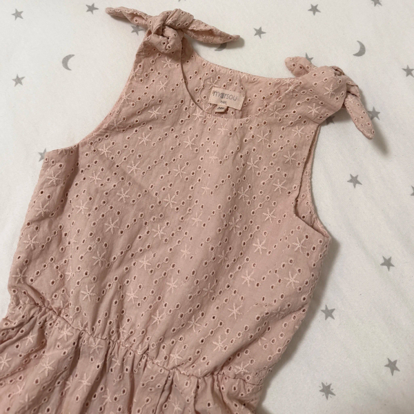 Laitue Barboteuse - Clay 夏日刺繡繫帶連身衣 image 1 of 0