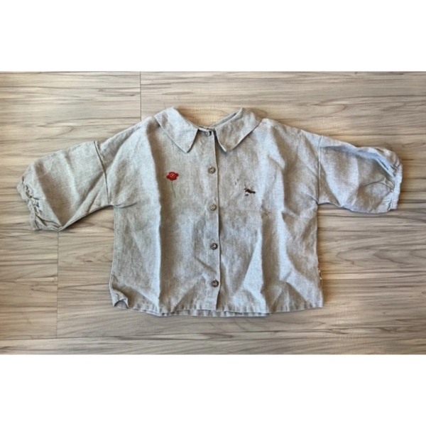 La Petite Alice 雙刺繡亞麻襯衫86-92cm image 1 of 0
