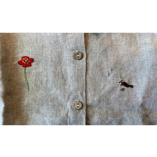 La Petite Alice 雙刺繡亞麻襯衫86-92cm image 1 of 0