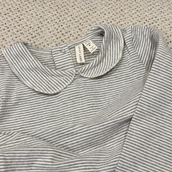 圓領子包屁衣 - Grey Melange/Cream 18-24m image 1 of 0