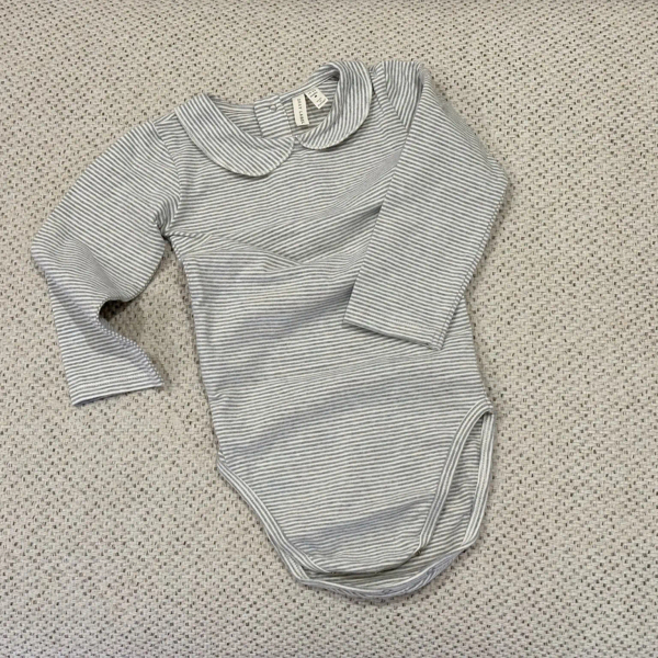 圓領子包屁衣 - Grey Melange/Cream 18-24m image 1 of 0