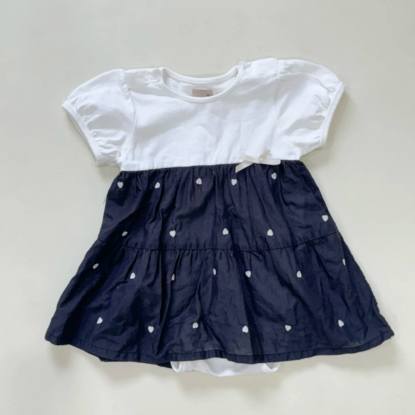 愛心刺繡包屁裙-深藍 image 1 of 0