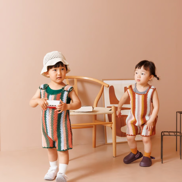 手工編織吊帶連身褲 Handmade knit salopette 棕M image 1 of 0