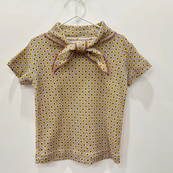 滾邊領結上衣 - Pewter Flower Dot image 1 of 0