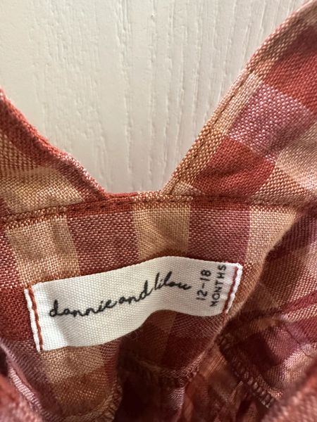 紅色格紋吊帶裙 image 1 of 0