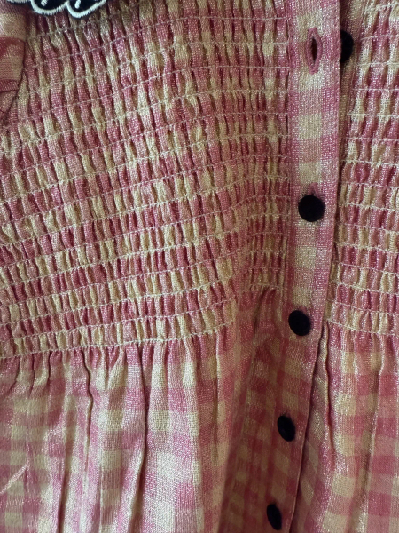 粉格長袖洋裝 image 1 of 0