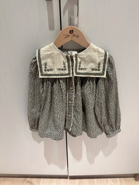 LCC Organic Sailor Blouse in Cowslip Floral Beech by Little Cotton Clothes(4-5y image 1 of 0