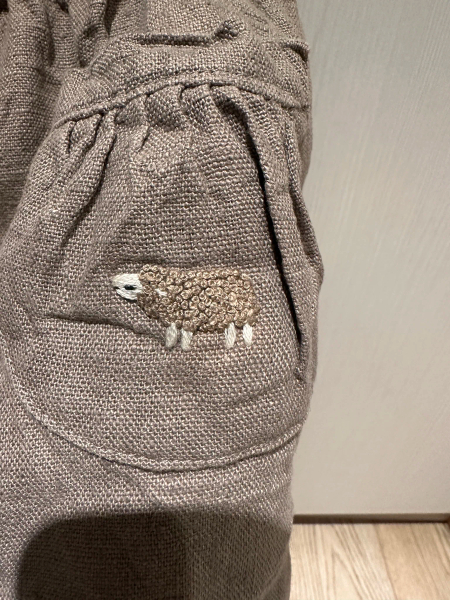 La Petite Alice Shirt Poppy with Short Sleeves刺綿羊摩卡色 （86-92 image 1 of 0