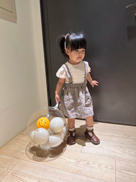 La Petite Alice Shirt Poppy with Short Sleeves刺綿羊摩卡色 （86-92 image 1 of 0