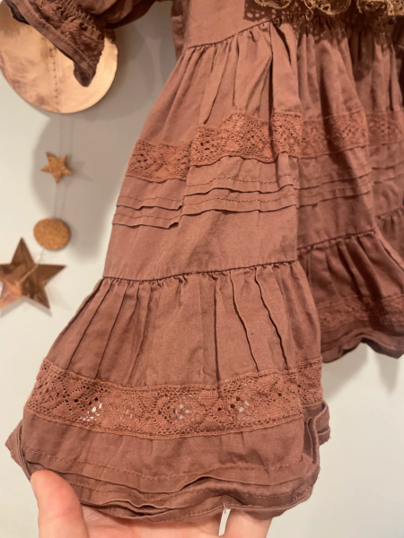 紅棕色刺繡小洋裝 image 1 of 0