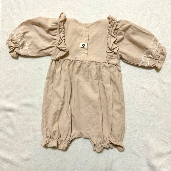  square lace brown ribbon baby cotton bodysuit | lace image 1 of 0