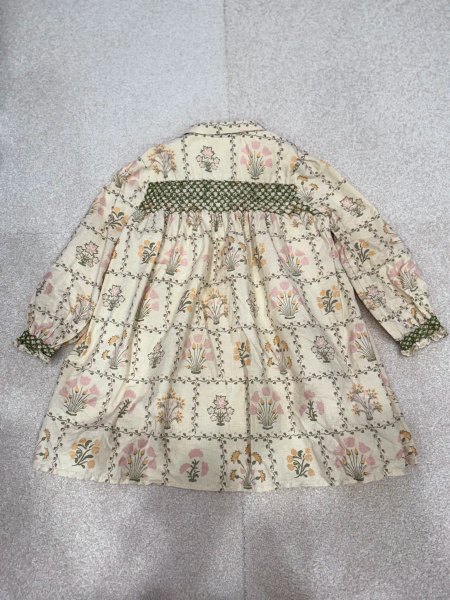 Apolina Aline Smock Shirtdress - Cabin Quilt Floral Cream 3-5y image 1 of 0