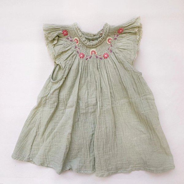 Dress Edith 湖水綠刺繡洋裝 image 1 of 0