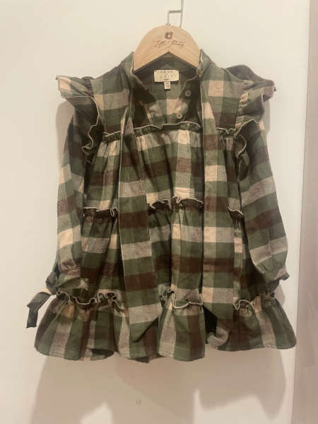 格紋厚棉洋裝 image 1 of 0