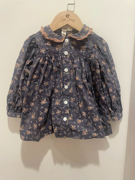 靛藍小花厚棉襯衫 image 1 of 0