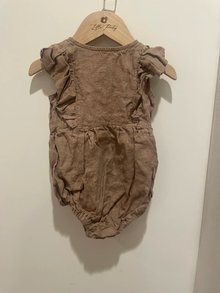 棕色棉麻連身衣 image 1 of 0