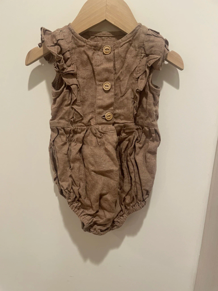 棕色棉麻連身衣 image 1 of 0