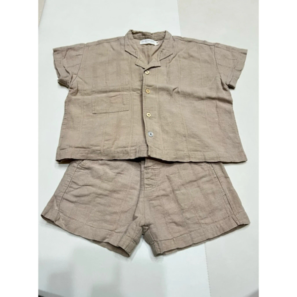 Son and Daughter / Father NOAH SETS 亞麻短袖套裝 /1-2y image 1 of 0