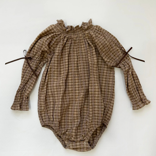 棕色格紋包屁衣 image 1 of 0