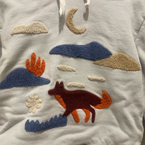 狐狸刺繡連帽厚T image 1 of 0