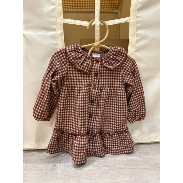 棕紅格紋洋裝 image 1 of 0