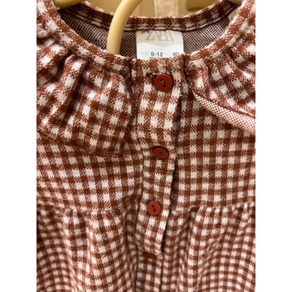棕紅格紋洋裝 image 1 of 0