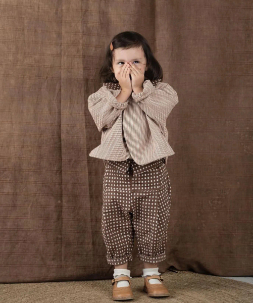 E8 Trousers(high waisted) - Chocolate quadri image 1 of 0