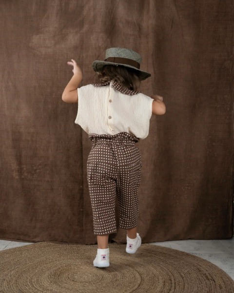 E8 Trousers(high waisted) - Chocolate quadri image 1 of 0
