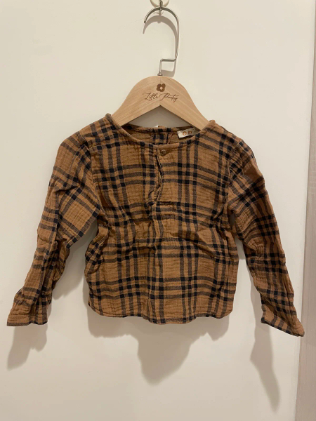 格紋綿紗襯衫 image 1 of 0