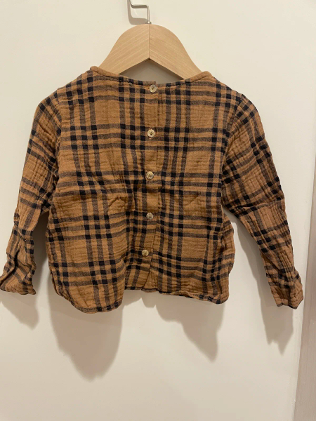 格紋綿紗襯衫 image 1 of 0