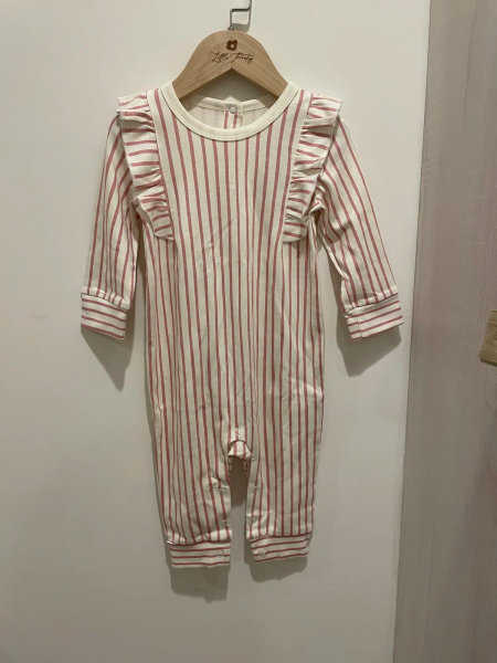 粉色條紋連身褲 image 1 of 0