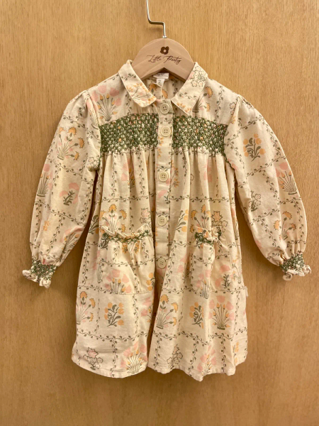 Aline Smock Shirtdress - Cabin Quilt Floral Cream image 1 of 0