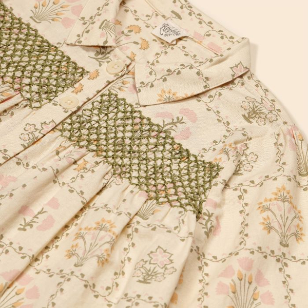 Aline Smock Shirtdress - Cabin Quilt Floral Cream image 1 of 0