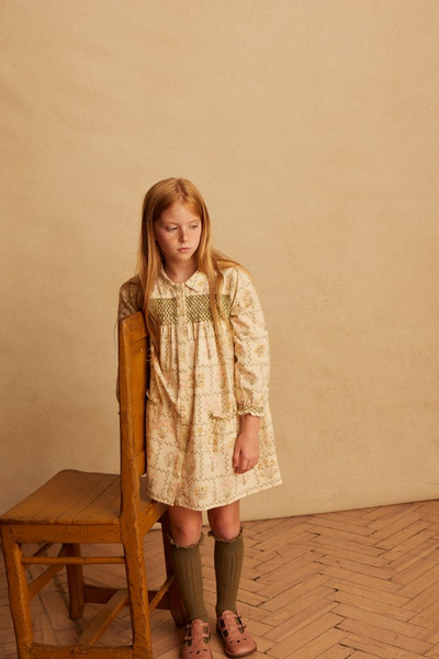 Aline Smock Shirtdress - Cabin Quilt Floral Cream image 1 of 0