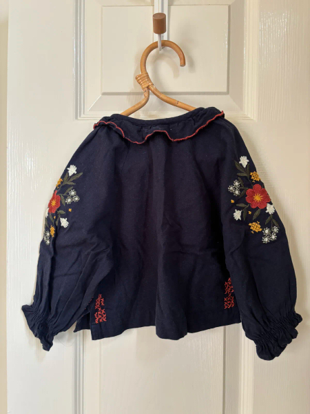 深藍色刺繡上衣 image 1 of 0