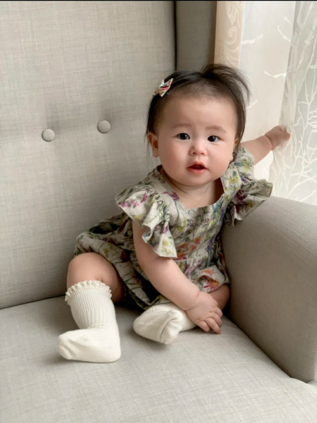 Linen Vintage Bubble Playsuit (Flowers Bloom) 花布荷葉包屁衣 image 1 of 0