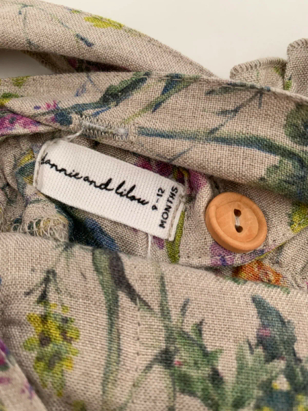 Linen Vintage Bubble Playsuit (Flowers Bloom) 花布荷葉包屁衣 image 1 of 0