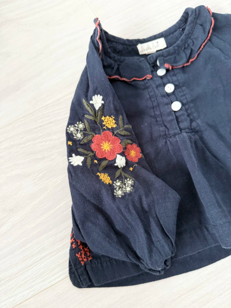 深藍色刺繡上衣 image 1 of 0