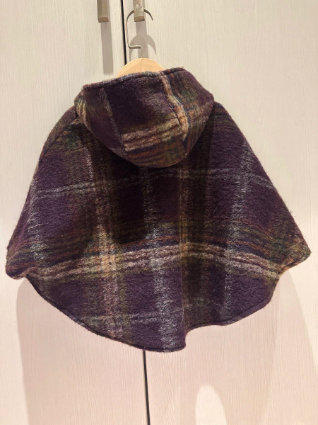 HELLO LUPO - Lupo poncho / purple check （2y image 1 of 0