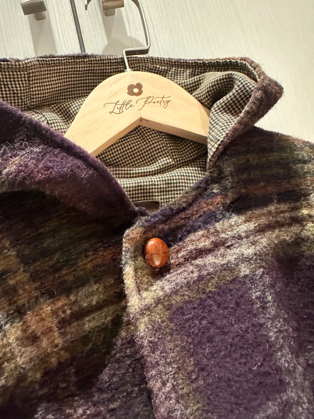 HELLO LUPO - Lupo poncho / purple check （2y image 1 of 0