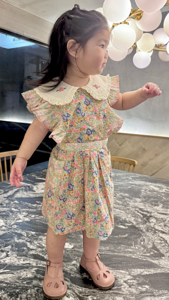 Apron Dress - Blue Garden image 1 of 0