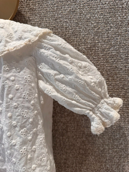 鏤空蕾絲大翻領刺繡襯衫 image 1 of 0