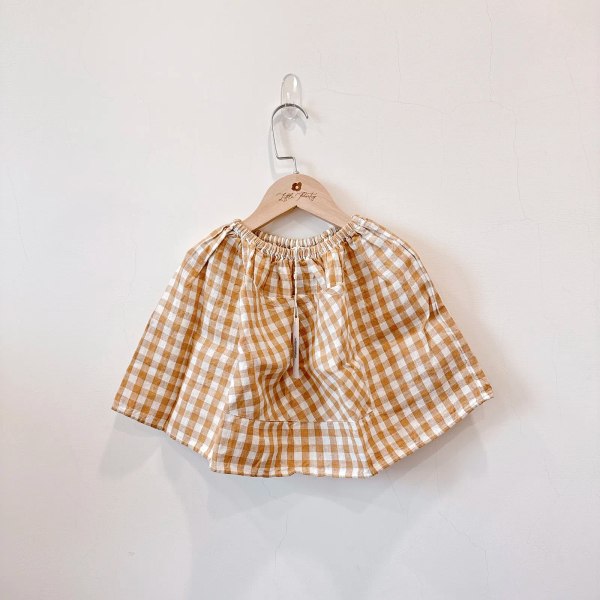Soor ploom 橘格子短裙 4Y image 1 of 0